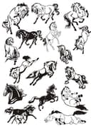 Wild Horses Vector Silhouette Collection for Laser Cutting (CDR DXF SVG)