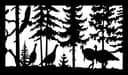 Archivo Vectorial DXF de Escena de Bosque con Águila y Pavos