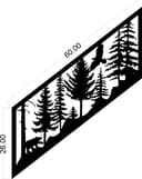 Diseño de Panel de Barandilla de Escalera de Bosque Salvaje DXF