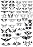 Colección de Emblemas de Escudos con Alas Vector para Corte Láser