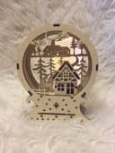 Archivo Vectorial de Lámpara Globo de Nieve para Laser Cut