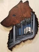 Wolf Forest Night 3D Layered Wall Art