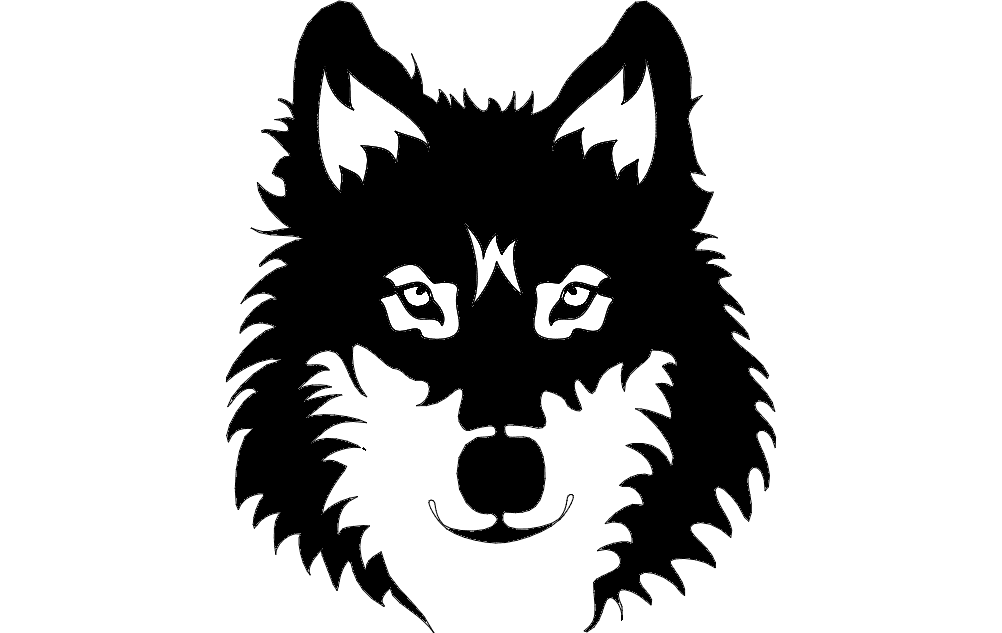 Wolf Head Silhouette Vector File for CNC Laser Cutting