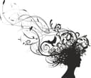 Woman Silhouette with Floral Hair Vector File for Laser Cutting