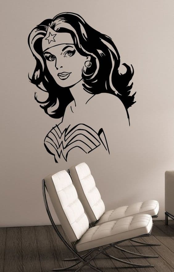 Wonder Woman Comic Style Wall Art Vector File for Laser Cutting