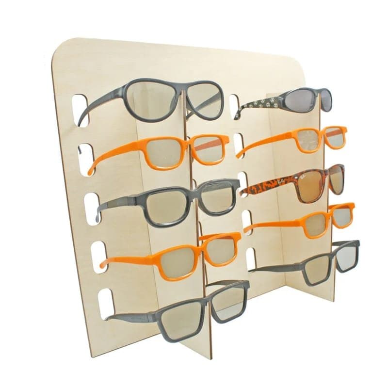 Wooden Countertop Eyewear Display Stand Laser Cut Vector File