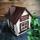 Arquivo Vetor Plano de Cofrinho de Casa em Madeira para Laser Cut