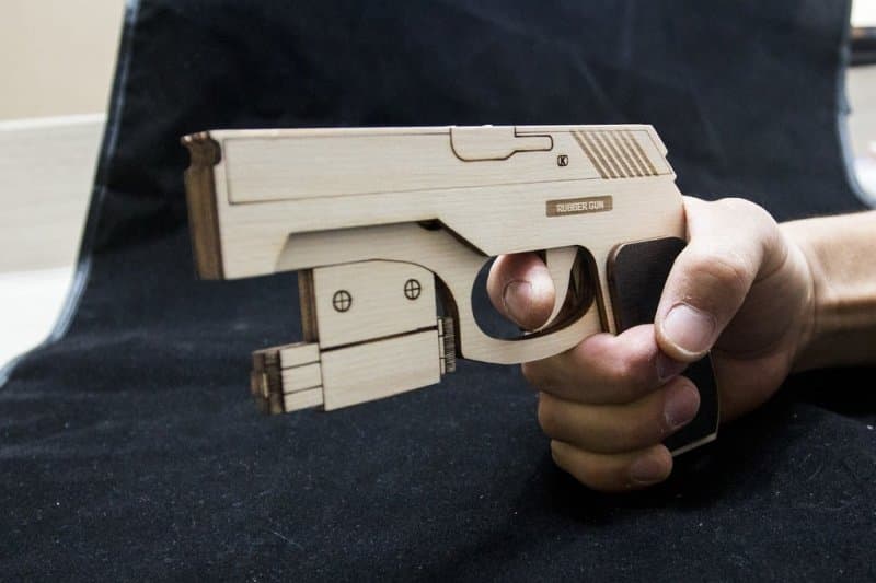 Wooden Rubber Band Pistol Laser Cut Vector File