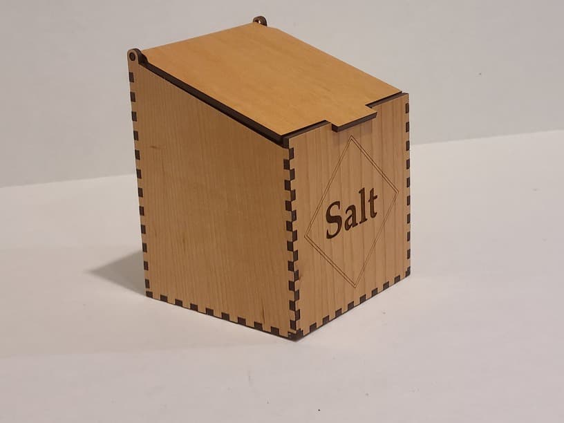 Wooden Salt Box Laser Cut Vector File SVG