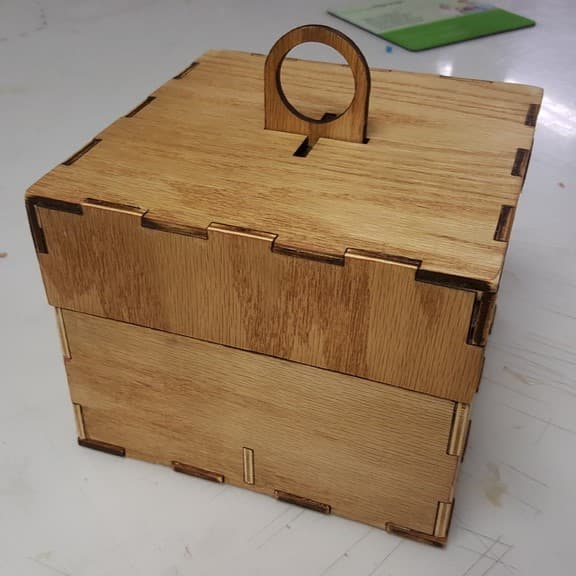 Wooden Storage Box with Carry Handle Laser Cut File SVG