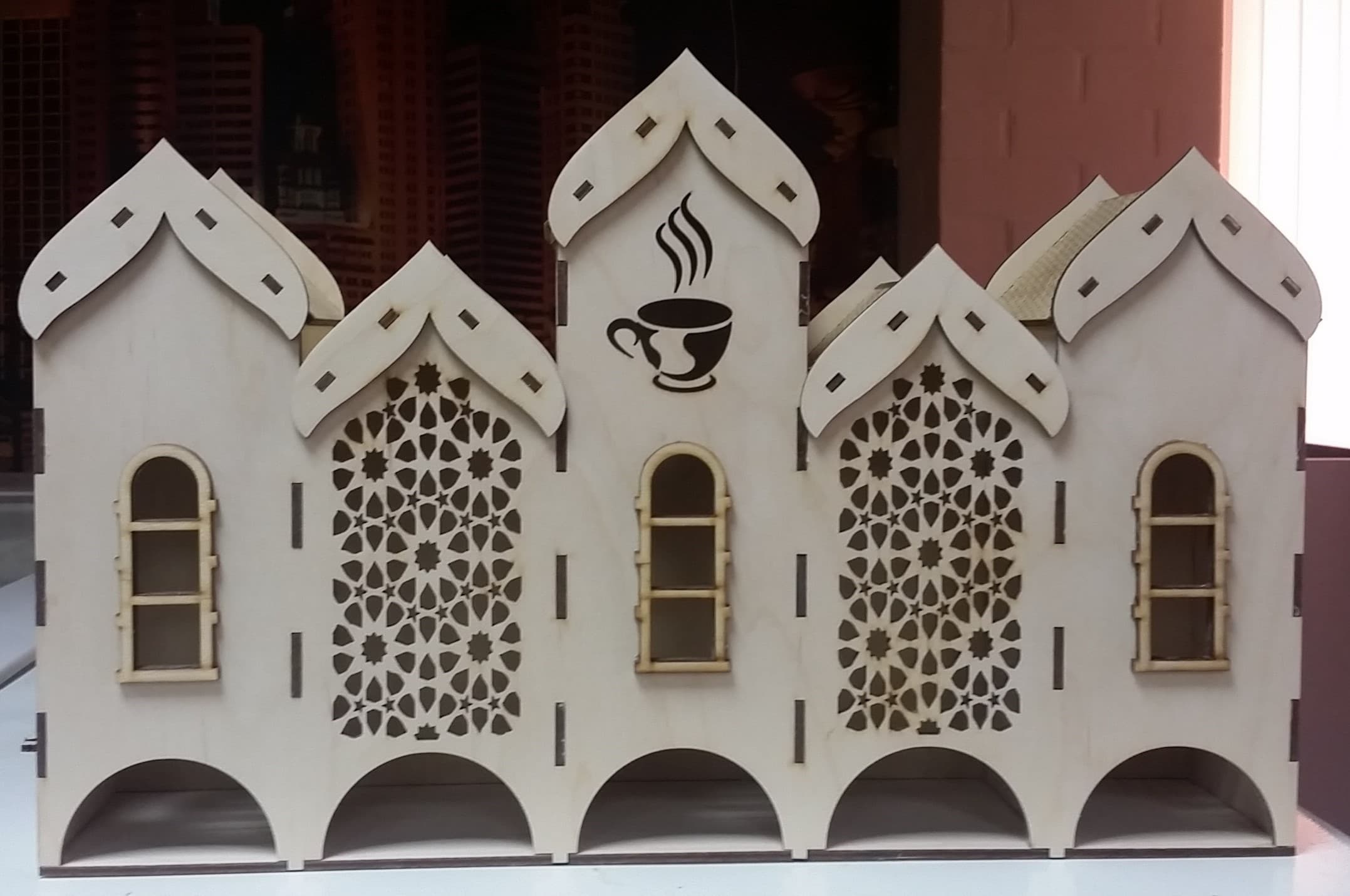 Wooden Tea Bag House Organizer Laser Cut File