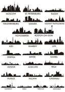 World Cities Skyline Silhouette Collection Vector Files