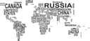 World Map Typography Vector Design for Laser Cutting