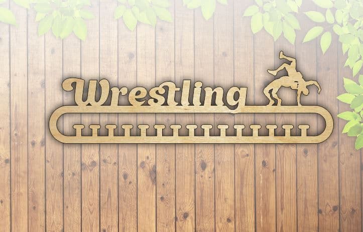 Wrestling Medal Hanger Laser Cut Vector File
