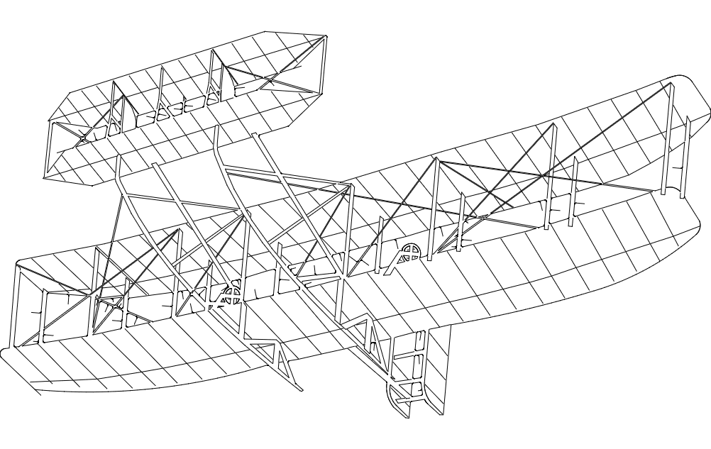 Wright Flyer 3D Puzzle Laser Cut Vector File (DXF)