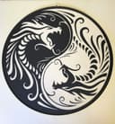 Yin Yang Dragon Circle Wall Art Laser Cut Vector File