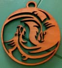 Yin Yang Dragon Ornament Laser Cut Vector File