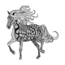 Zentangle Horse Vector Illustration for Laser Cutting