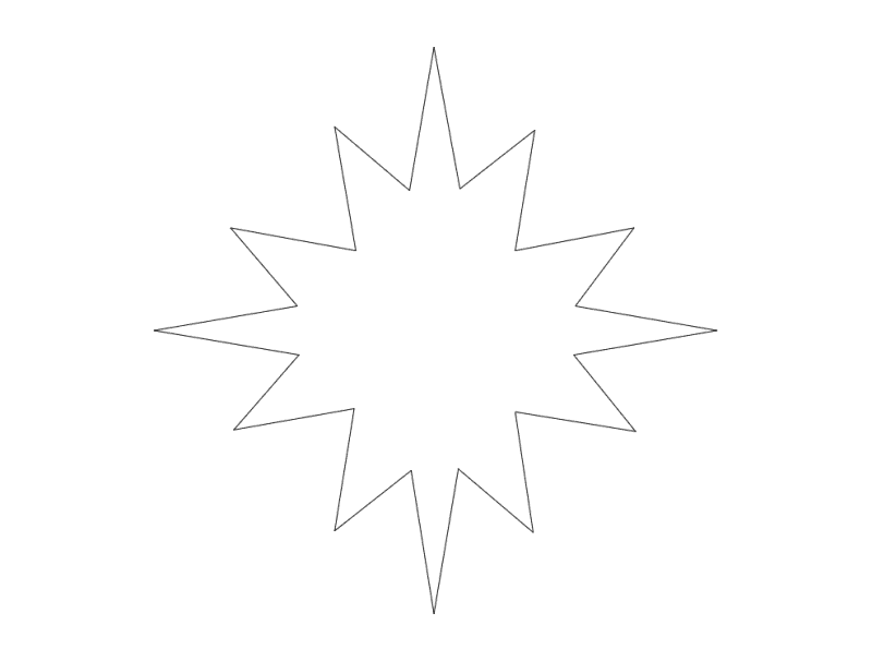 12-Point Star Vector Shape - Free DXF Download