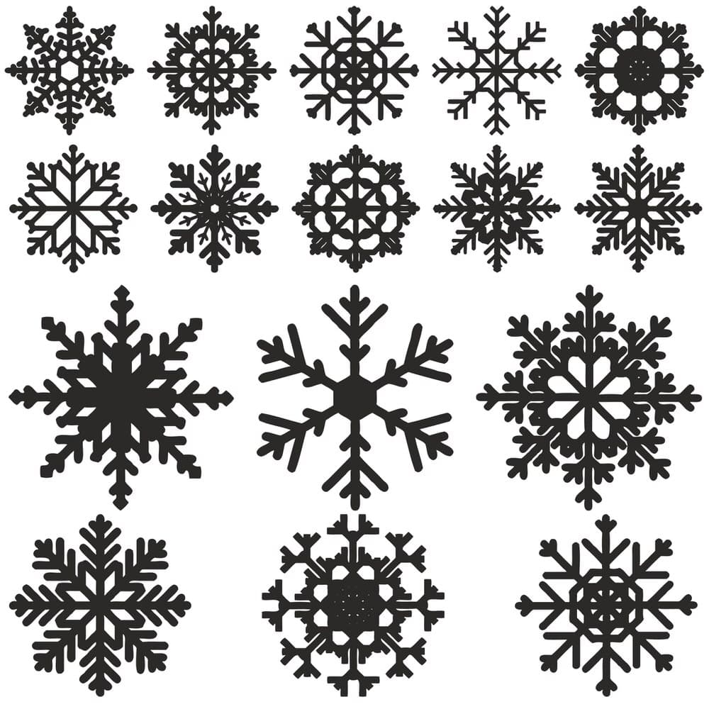 14 Unique Snowflake Vector Pack for Laser Cutting SVG DXF