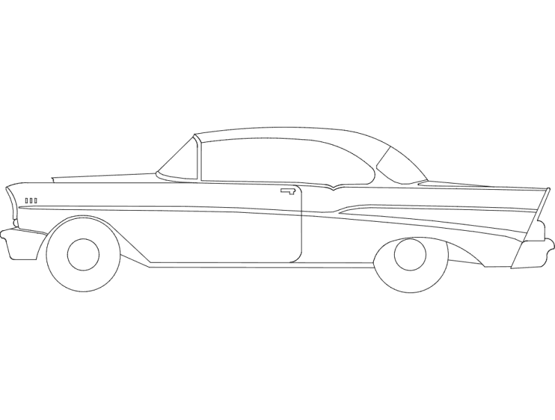 1957 Chevy Classic Car Vector Design DXF File