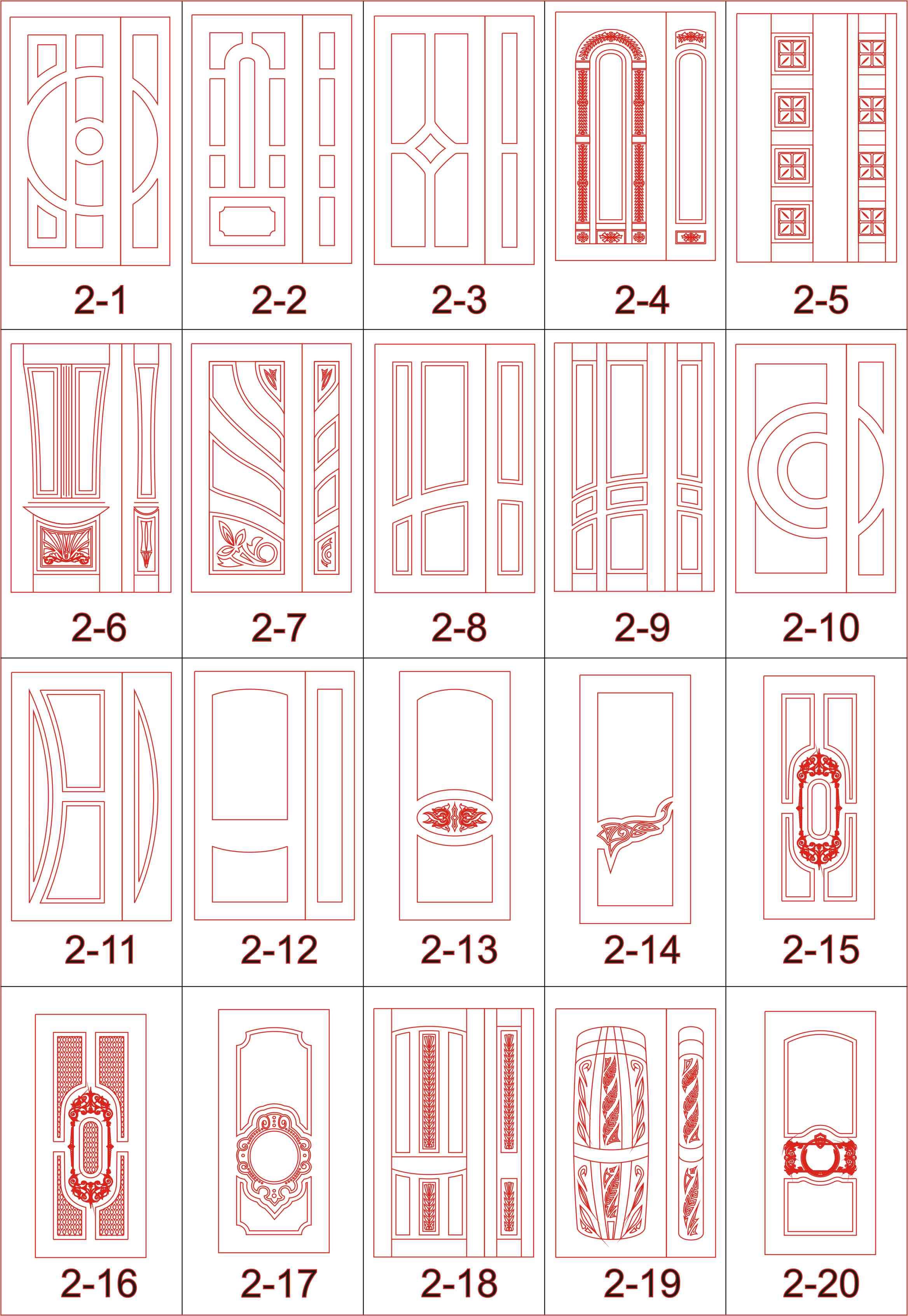 20 Decorative Door Panel Designs for CNC Cutting Free Vector
