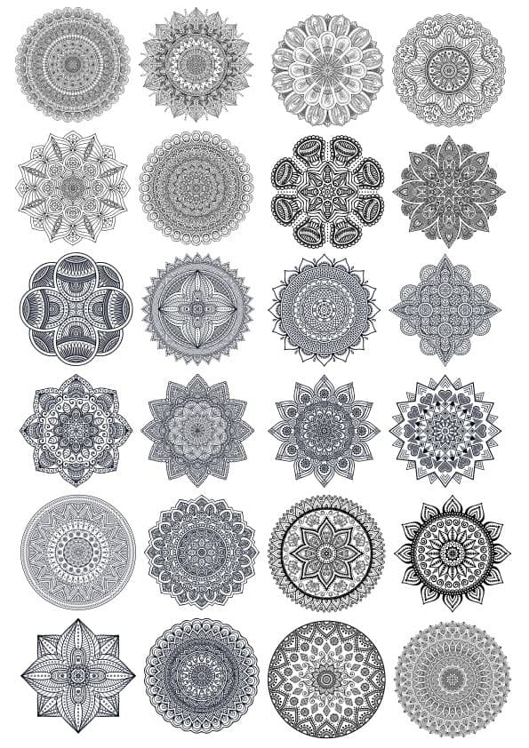24 Intricate Mandala Ornament Collection Vector Files