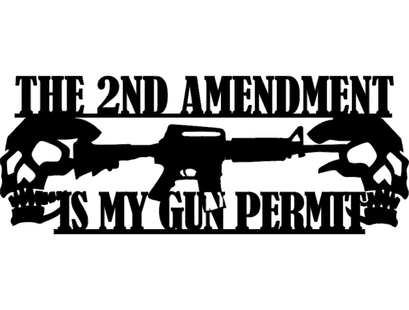 2nd Amendment Skulls Sign Vector Design (DXF)