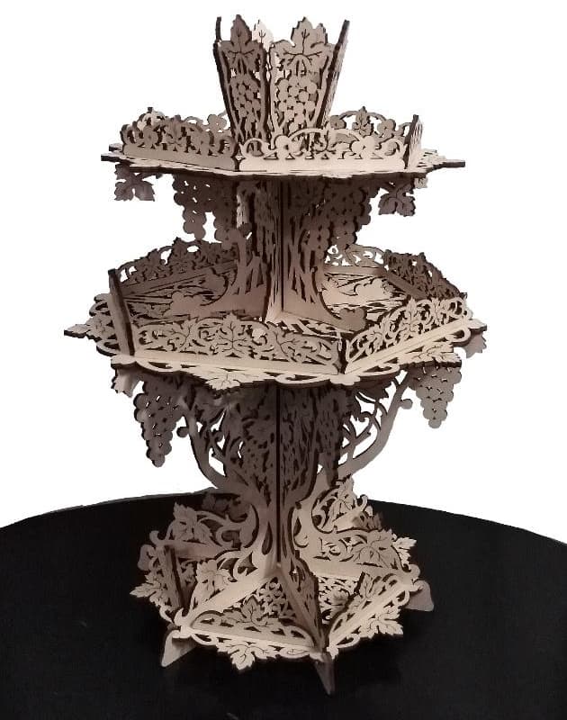 3-Tiered Laser Cut Fruit Stand Vector File