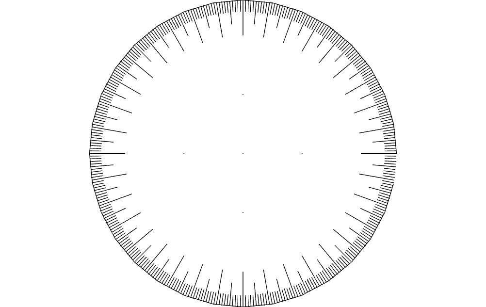360 Degree Protractor Wheel Vector DXF File