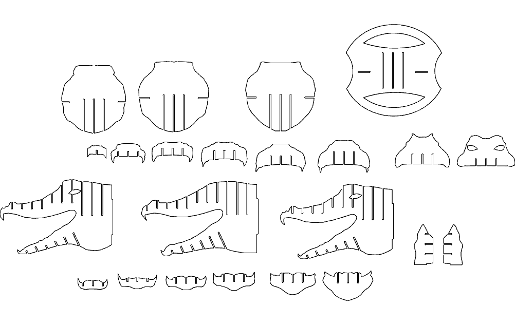 3D Alligator Puzzle Vector Design for Laser Cutting DXF