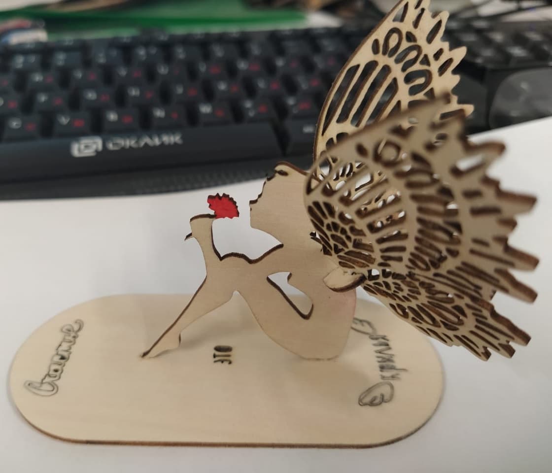3D Angel Table Ornament Laser Cut Vector File DXF