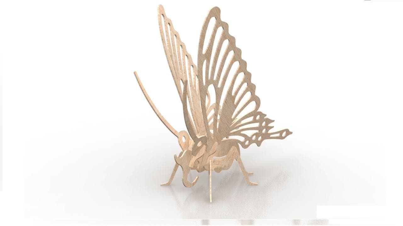 3D Butterfly Wooden Puzzle Laser Cut DXF File
