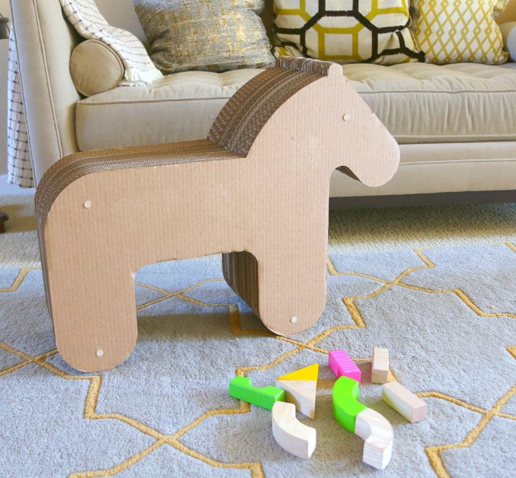 3D Cardboard Toy Horse Laser Cut Vector Design (EPS)