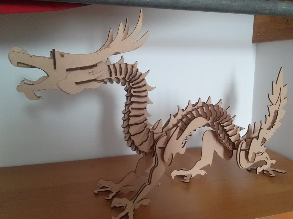3D Chinese Dragon Laser Cut Model - Free Vector File