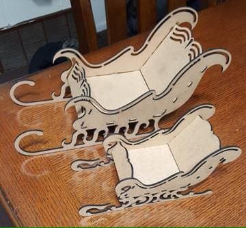3D Christmas Sleigh Laser Cut Pattern DXF Vector File