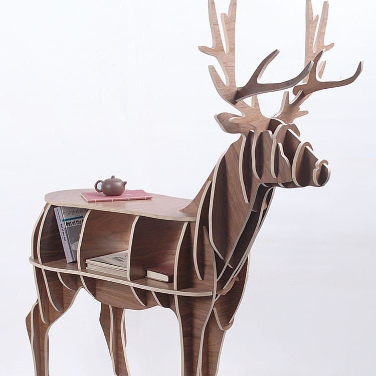 3D Deer Bookshelf Laser Cut Project - Free Vector File