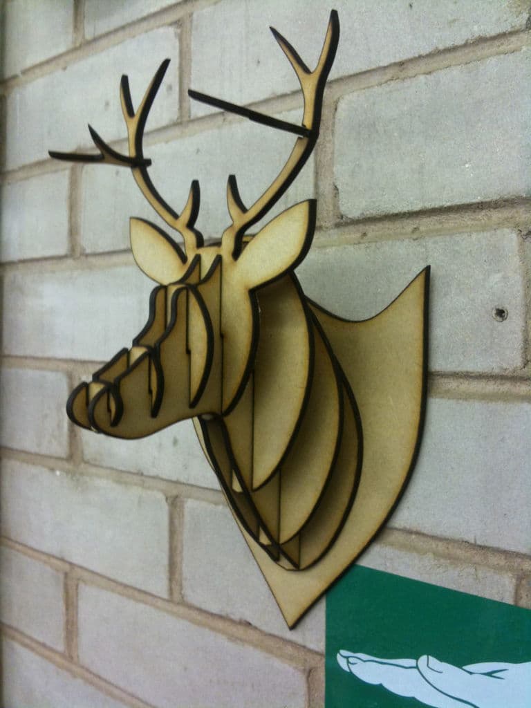 3D Deer Head Wall Mount Laser Cut Vector File
