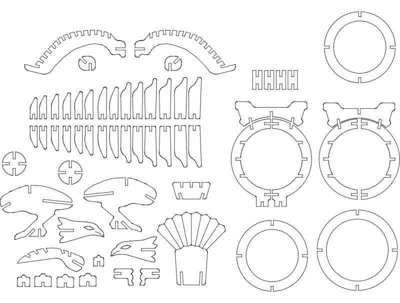 3D Eagle Puzzle Vector Design for Laser Cutting DXF