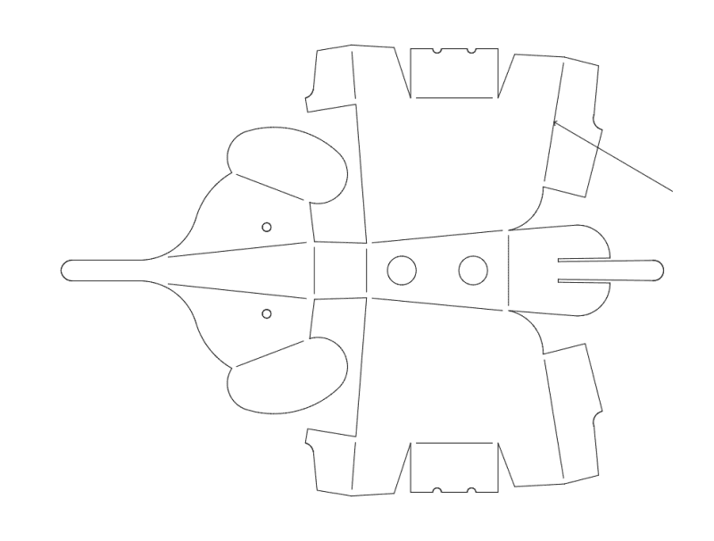 3D Elephant Puzzle Vector Plan for Laser Cutting DXF