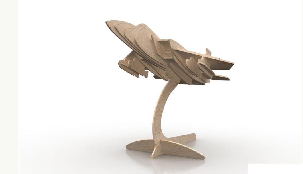 3D Fighter Jet Airplane Puzzle Laser Cut Vector File