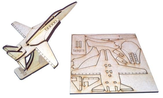 3D Fighter Jet Model Laser Cut Vector File (DXF)