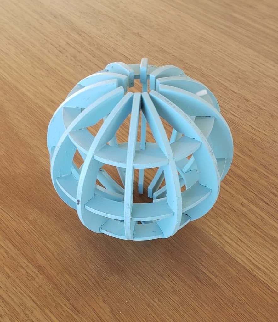 3D Globe Sphere Model Laser Cut Vector File