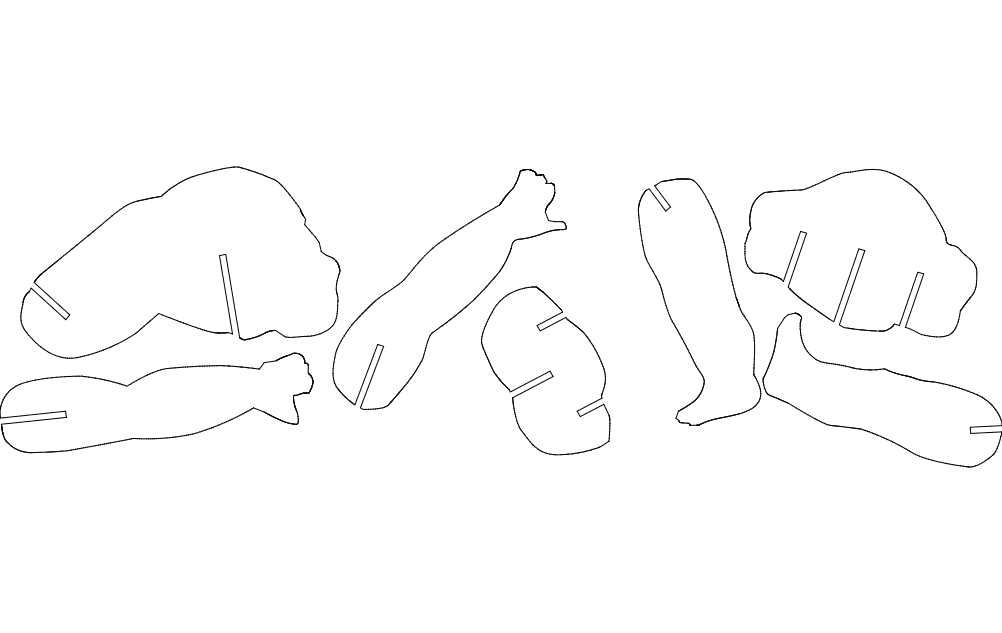 3D Gorilla Puzzle Vector File for Laser Cutting DXF