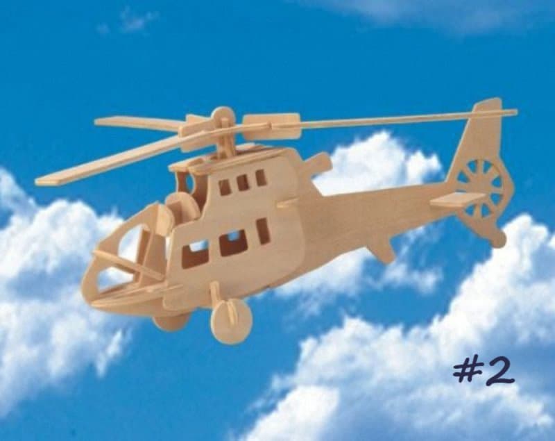 3D Helicopter Puzzle Vector Model for Laser Cutting (DXF)