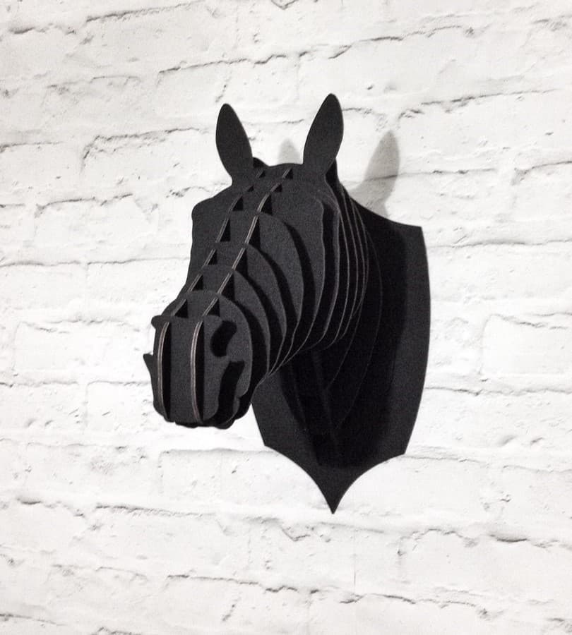 3D Horse Head Wall Mount Laser Cut Vector File