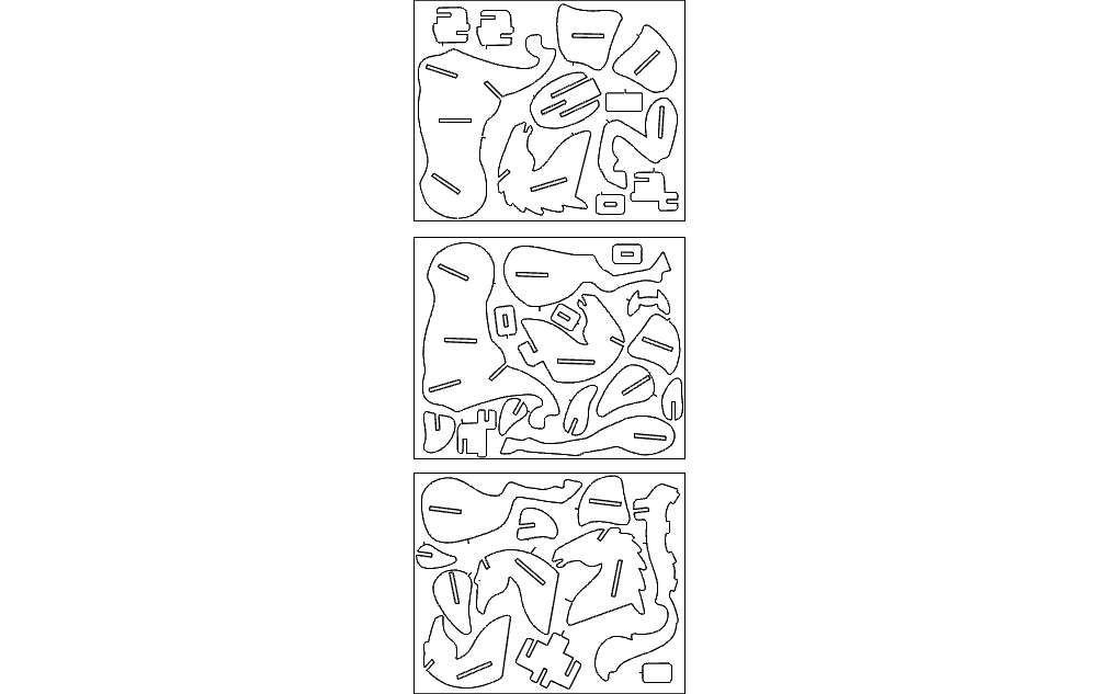 3D Horse Puzzle Laser Cut Vector Plan DXF