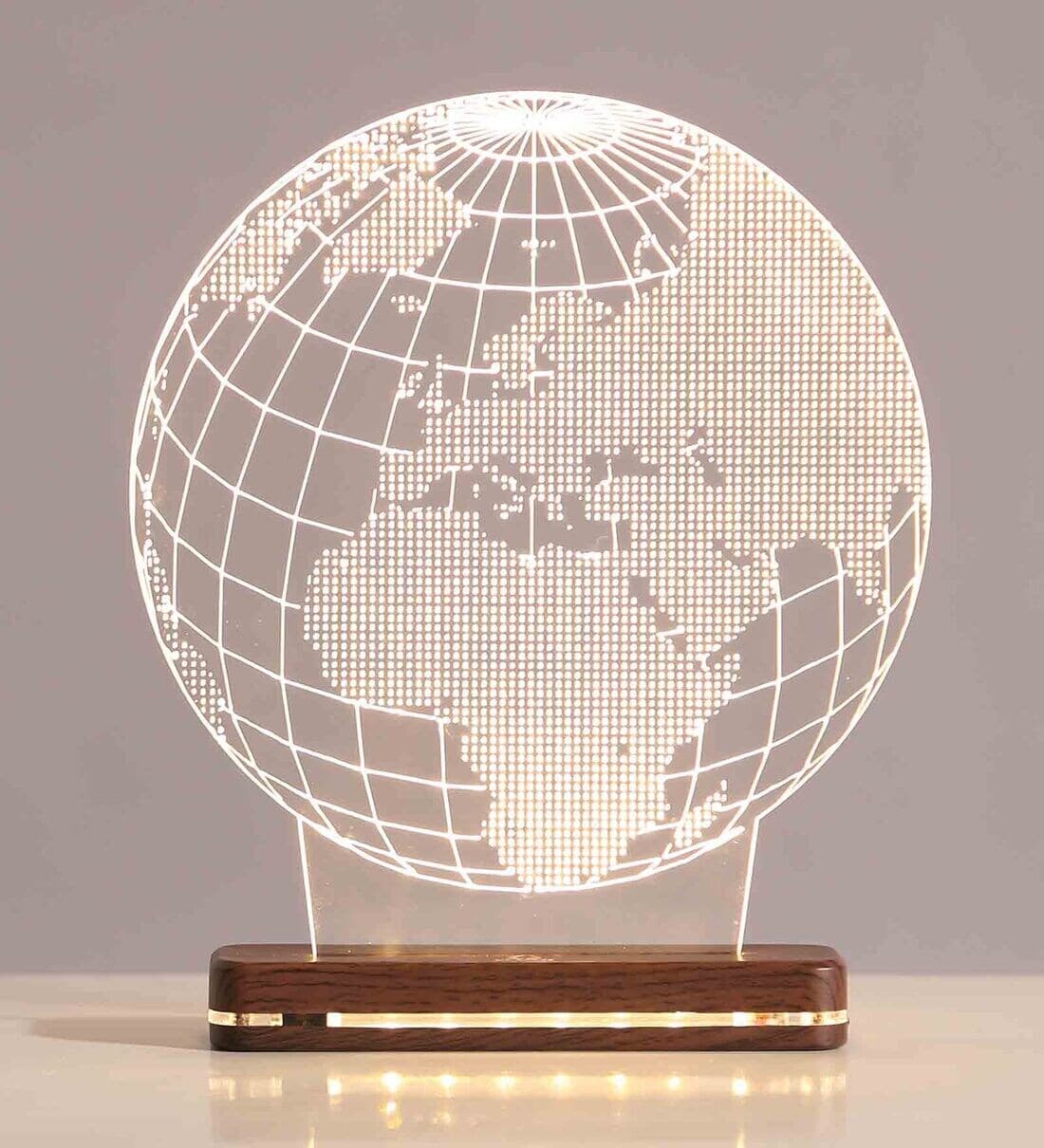 3D Illusion Globe Night Lamp Laser Cut Vector File