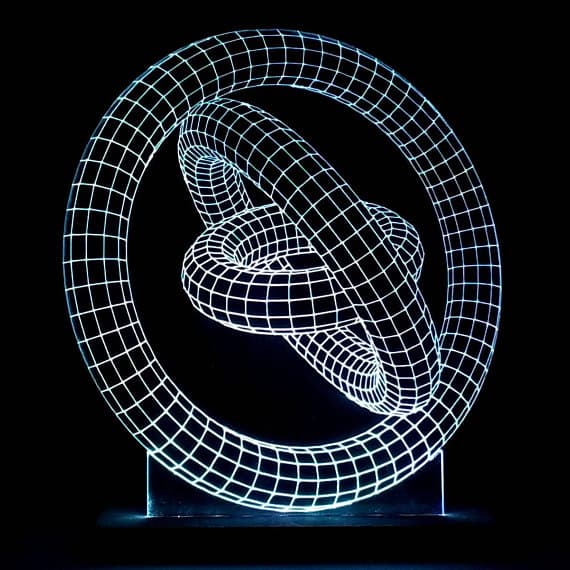 3D Illusion Gyroscope LED Lamp Vector File for Laser Cutting