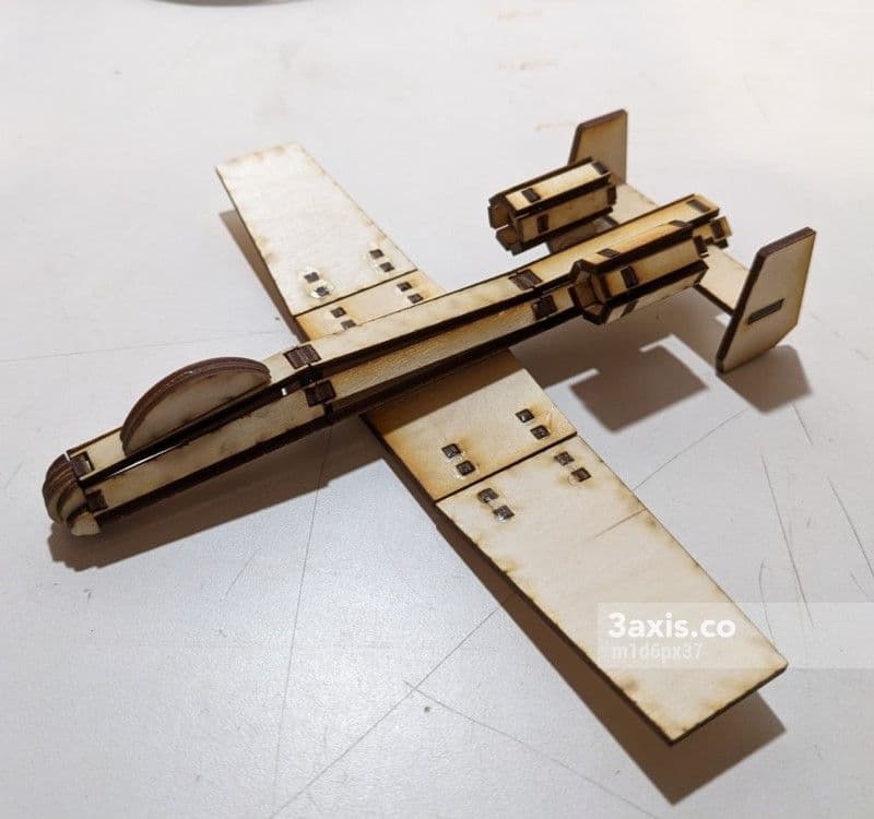 3D Laser Cut A-10 Thunderbolt II Airplane Puzzle CDR SVG